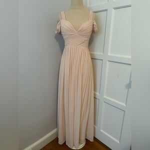 Lulu's Soft Blush Empire Waist Maxi Dress with Knotted Straps